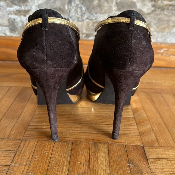 Y2K Baby Phat Women's Brown and Gold Boots - Picture 8 of 9